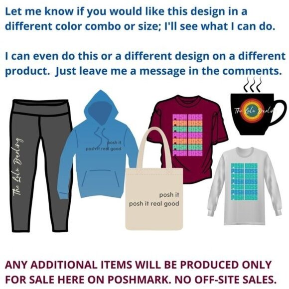 Posh It NEW Posh Merch Black and White Graphic‎ Women's T-Shirt, Large - Picture 3 of 4